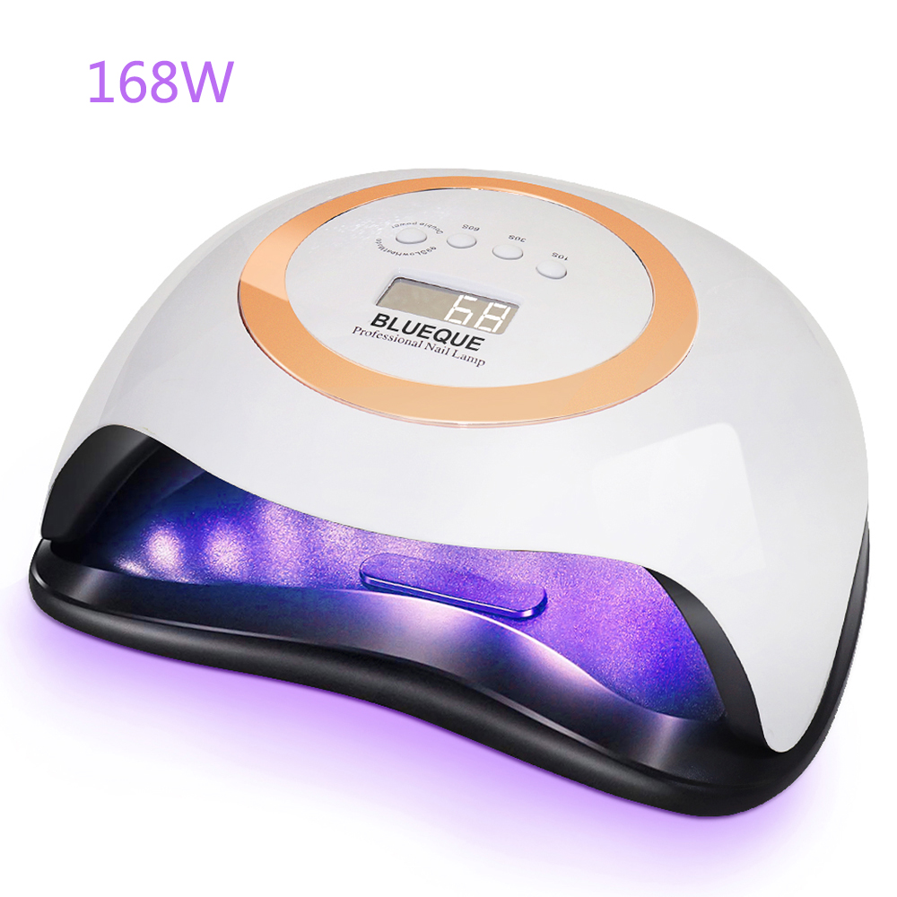 

Newest 168W Professional Nail Dryer 42leds UV Lamp With 4 Timer And Low Heat Mode Gel Light Curing All Kinds Of Gels Nail Tools, White+orange