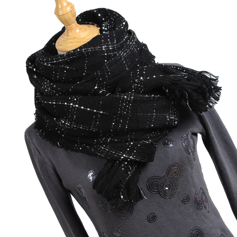 

Newest 2019 knitted spring winter women scarf plaid warm cashmere scarves shawls neck bandana lady wrap YR009