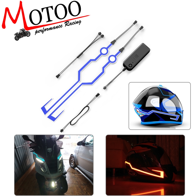 

Motorcycle Helmet EL Cold Light Helmet Light Strip Night Signal Luminous Modified Strip Sticker, Yellow
