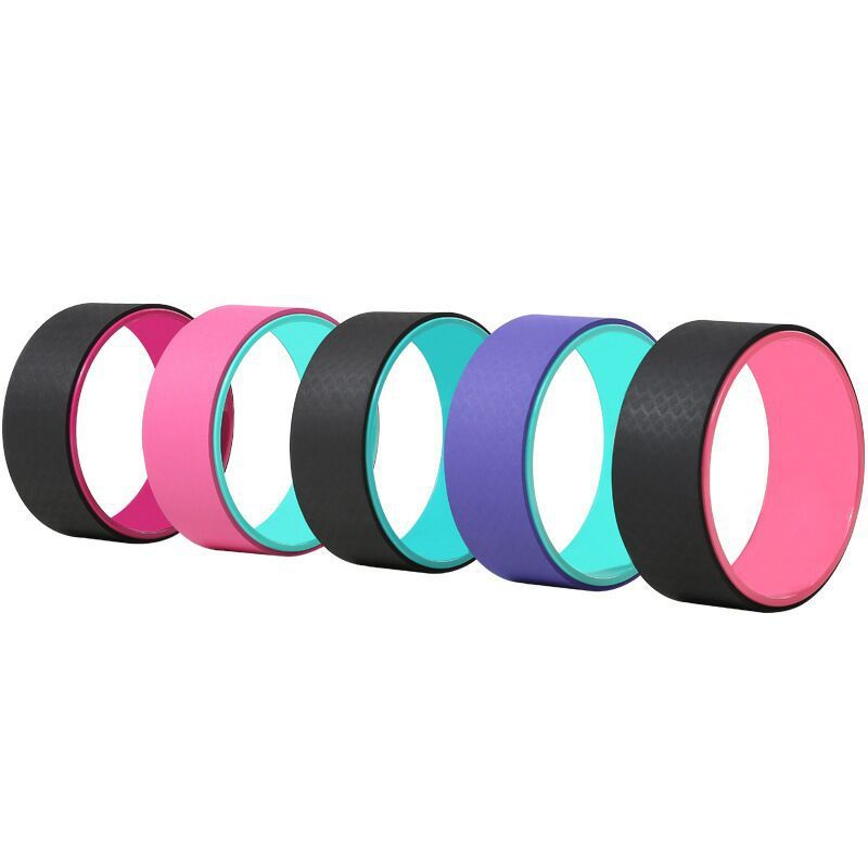 

TPE Yoga Pilates Circle Fitness Roller Environmental Protection Compression Wheel Back Training Tool Pilates Ring, Black