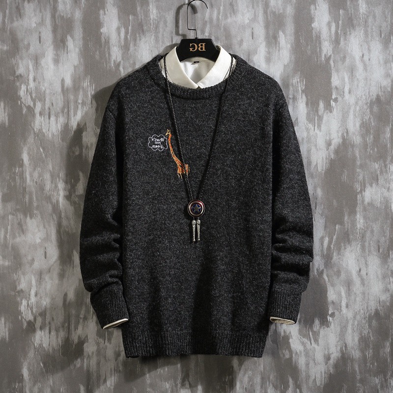 

Nice Knit Sweater Men Long Sleeves Autumn Winter Pullover Knitted O-Neck Plus Asian Size 5XL, Z5135 b