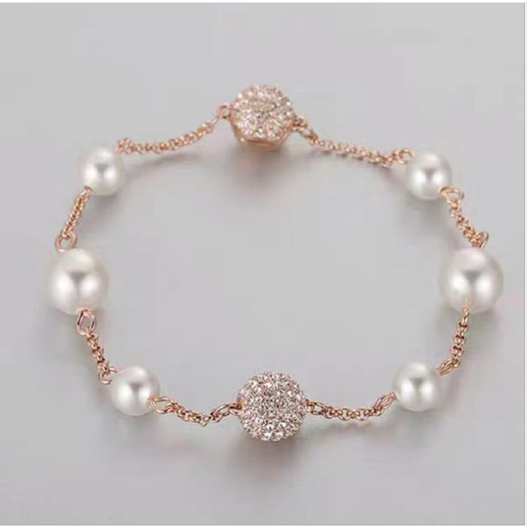 

Natural pearl crystal bracelet invisible magnetic clasp crystal inlaid European and American popular Bracelet