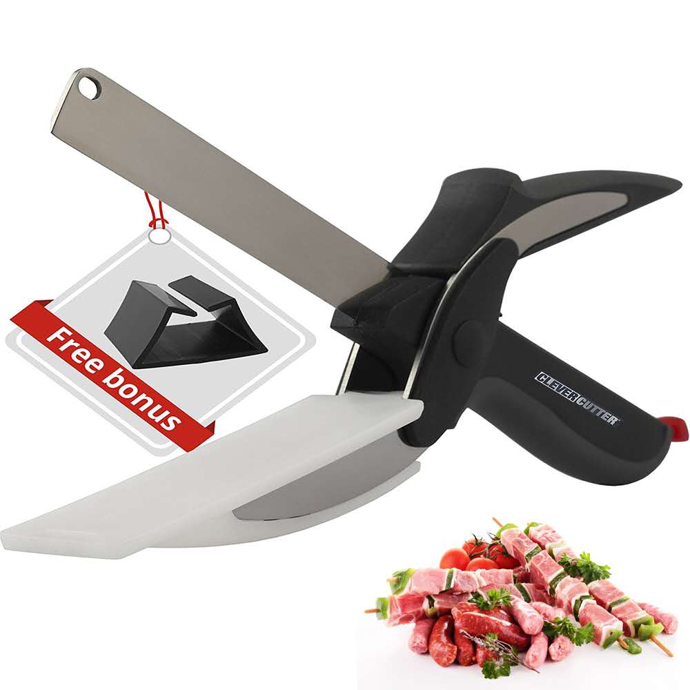 

kitchen multi-function smart cut household scissors combo clever kitchen knife food scissors circlip spring