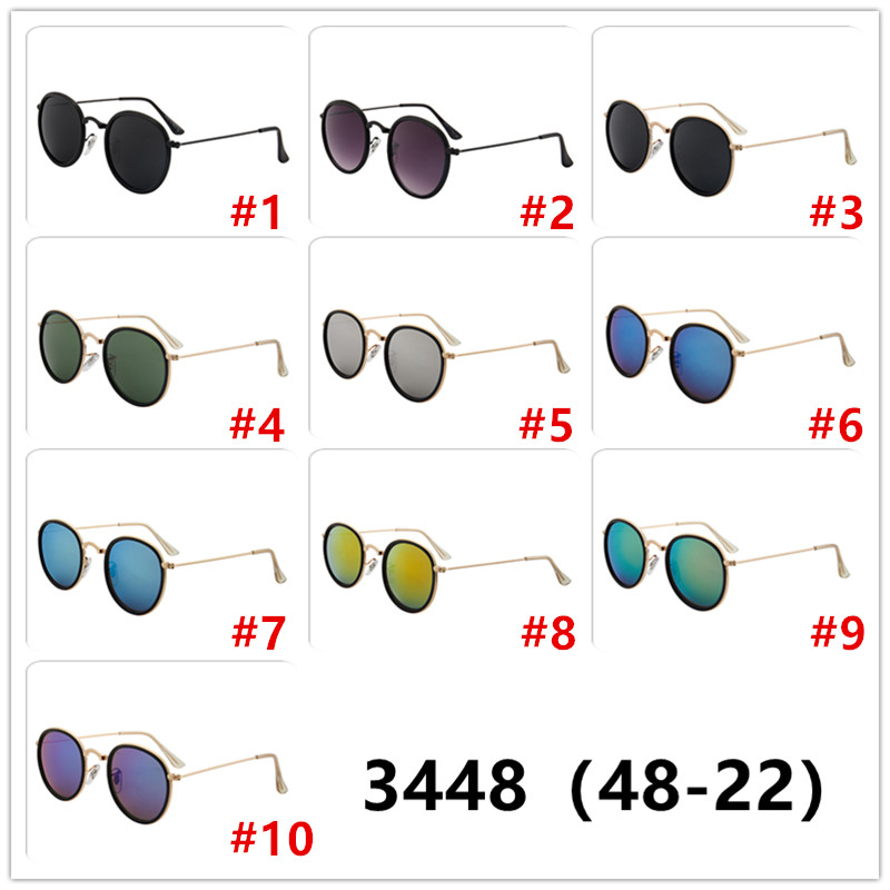 

2020 New Retro Classical Metal Circle Sunglasses 3448 Mens Designer Sun Glasses Women Famous Brand Sunglasses 48mm UV400 Lens