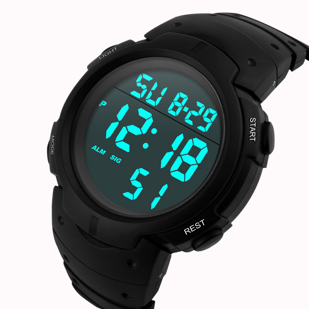

New Luxury men Watches Fashion Waterproof Men's Boy LCD Digital Stopwatch Date Rubber Sport Wrist Watch Masculino Reloje