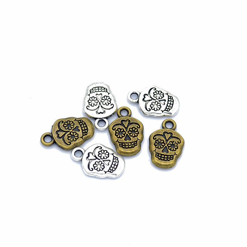 

300pcs Antique Silver Antique Bronze Color 12x18mm Skull Charms Pendant For Jewelry Making Diy Jewelry Findings