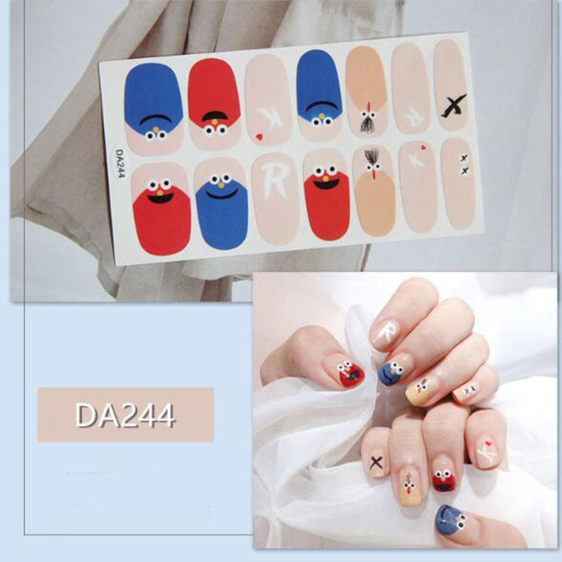 

Hot 14Tips Full Cover Self Adhesive Nail Sticker Waterproof Polish Foils Shiny Sequins Nail Polish Strips Wraps DIY Manicure