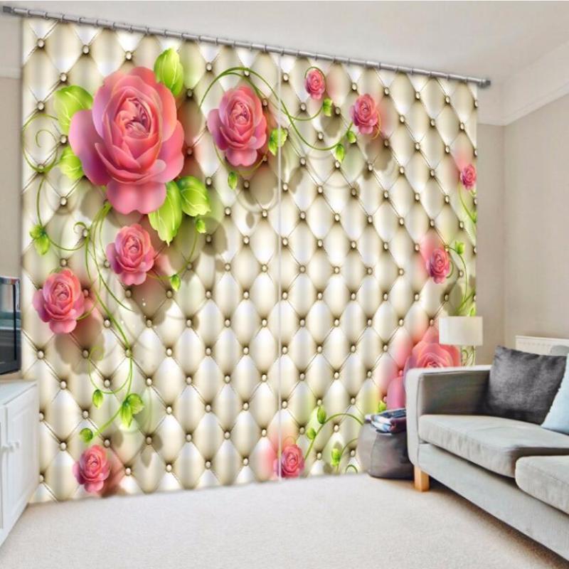 

Blackout Curtain 2 Panels Flower 3D Printing Fabric Drapes Window Curtains for Living Room Bedroom Girls Boys Decoration Curtain