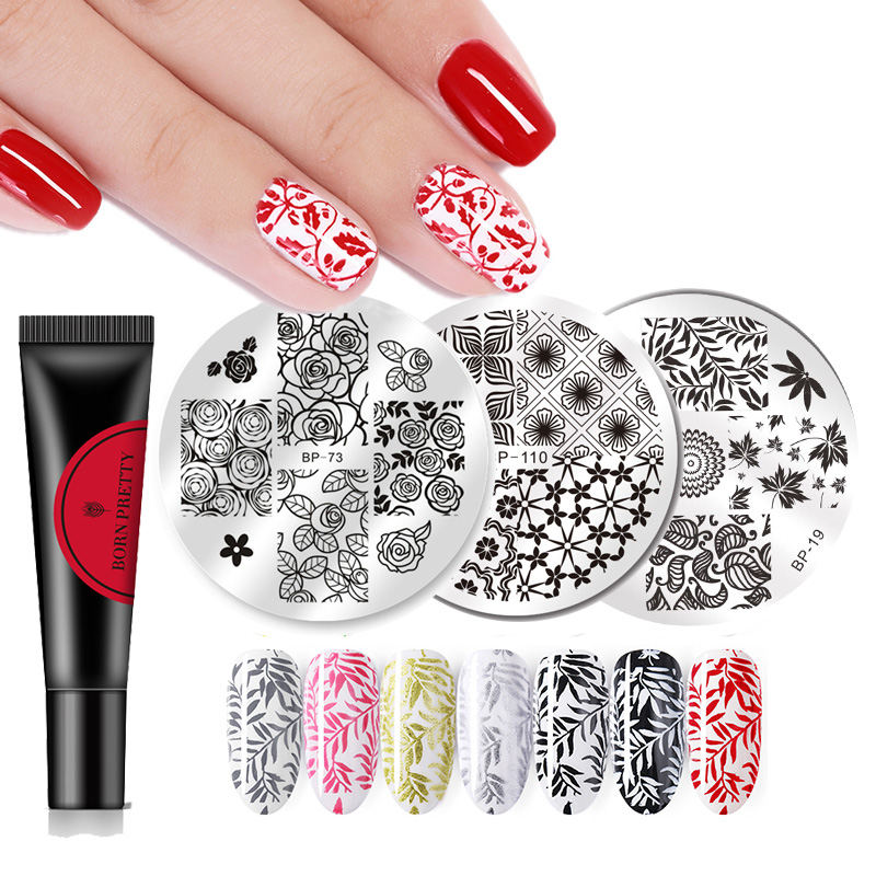 

Born Pretty Gel Polish 8ml Nail Stamping Gel Colorful Lacquer Soak Off Varnish Stamping UV for Nail Art Plate, Bp-02