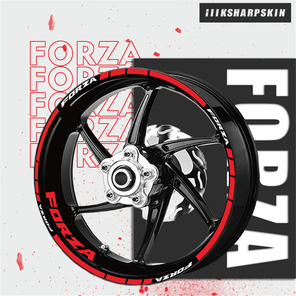 

Motorcycle rim multicolor stripe decals night reflective warning stickers inner edge personalized tape for Honda FORZA, Yellow