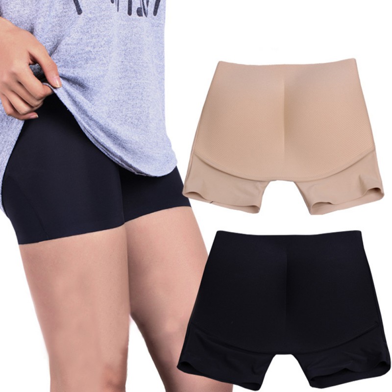 

Women Fake BuPad Hip Underwear Panties Abundant Buttocks Hip Pad Thickening Waist Boxer Briefs Ladies Underwear, Black