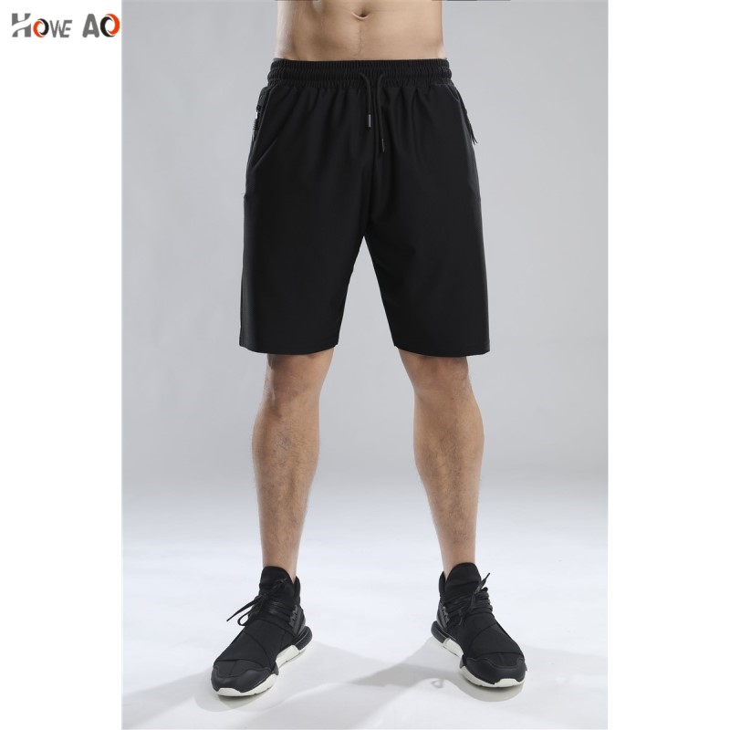 

HOWE AO Men Running Shorts Sport Men's Gym Shorts With Pocket Quick Dry Fitness Compression Sports Jogging Short Pant leggings, Black