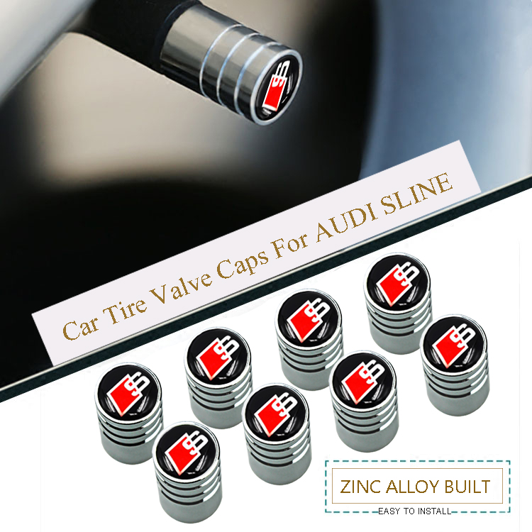 

Auto Car Valves Caps For Audi SLine A1 A3 A4 B6 B8 B5 B7 S Line A5 A6 C5 C6 A7 TT Auto Accessories Car-Styling 4pcs, Silver