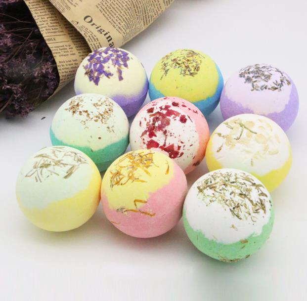 

flower 100g Bath Salts Ball Organic Bath Bombs Bubble Essential Oil Handmade SPA Stress Relief Exfoliating Mint Lavender Rose Flavor CZ128