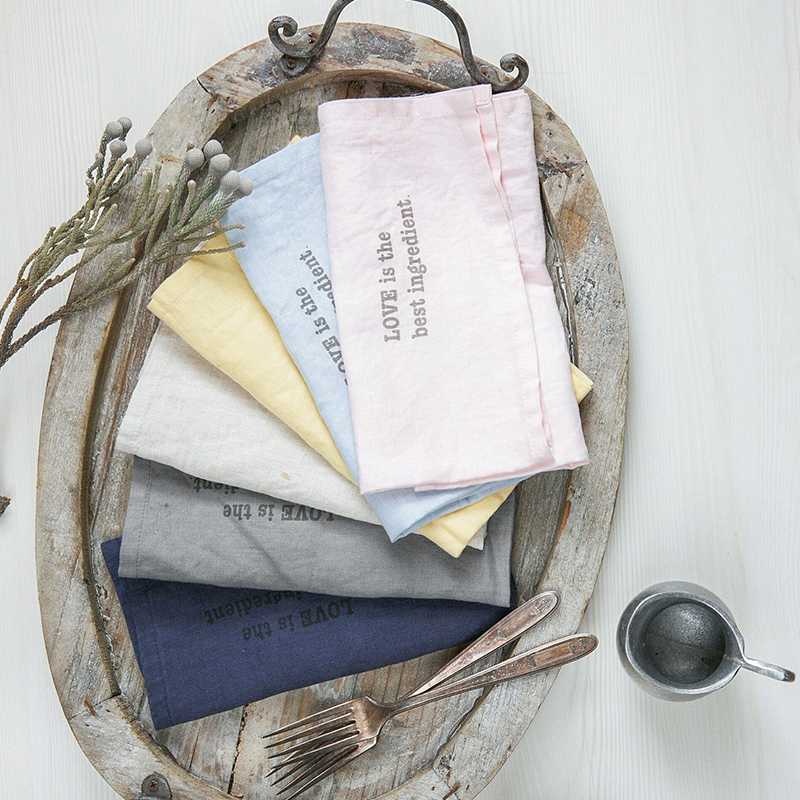 

Waterwash Soft 100% Pure Linen Napkins Simple English Small Napkin