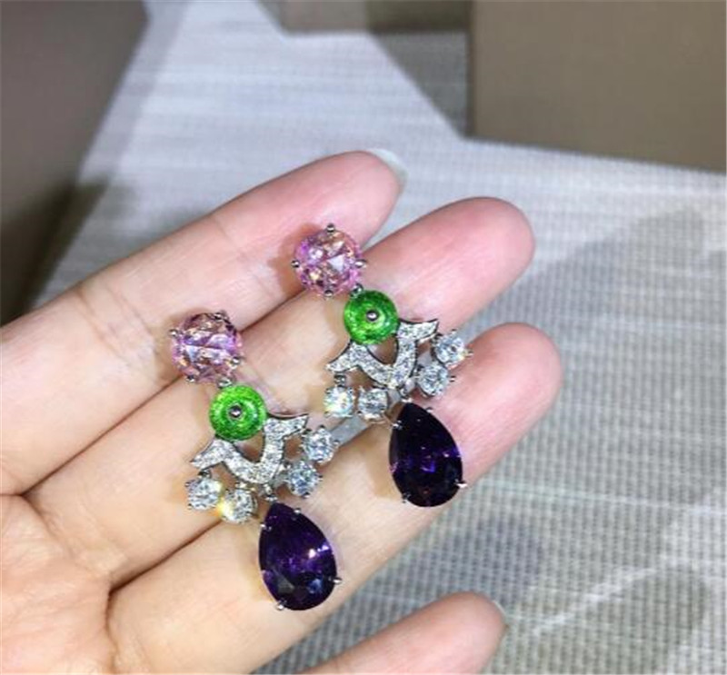

jewelry Earrings for women colorful Exaggerated Party Platinum plated Earrings For Women Gift Free Shipping