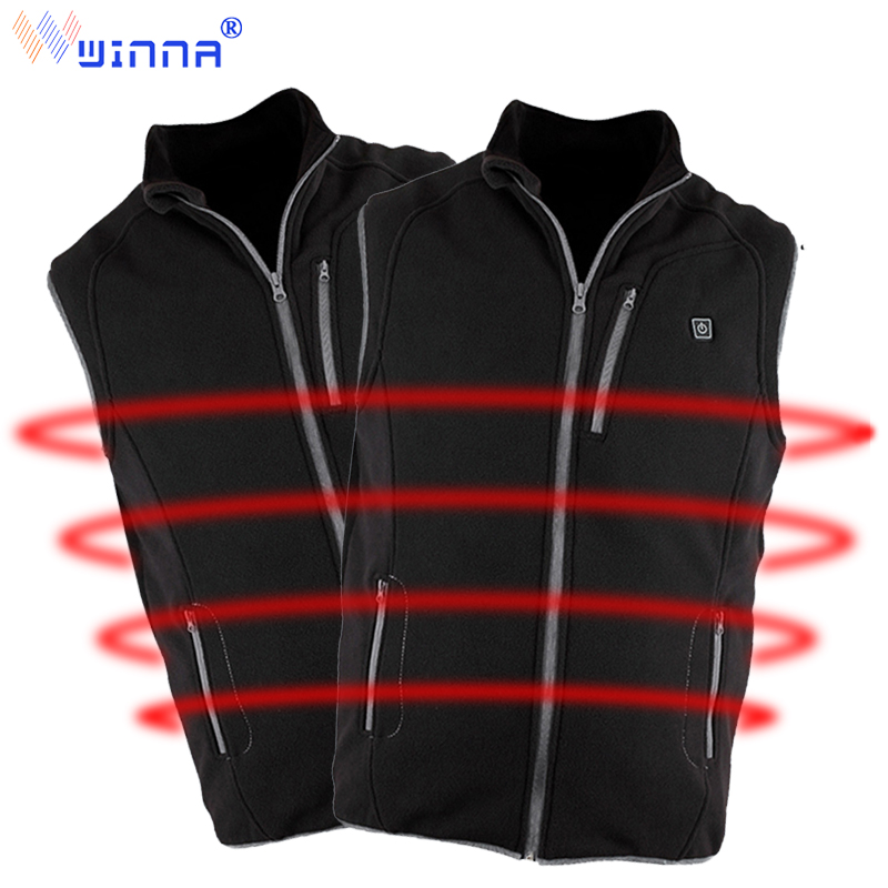 

Unisex Fleece Heated Vests with Power Bank Thermal Waistcoat Clothing Electric Heating Vests for Outdoor Riding Running Hunting, Without battery