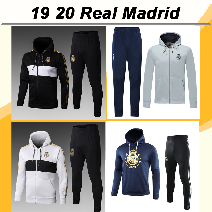 Real Madrid Soccer Jersey Black Zipper Cardigan Sweater Coat Clothes Tops