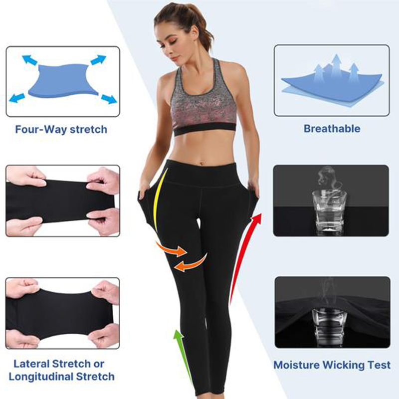 

Yoga Leggings Pants with Pocket Comfy High Waist Solid Color High Stretchy Women Sports Pants SAL99, Beige