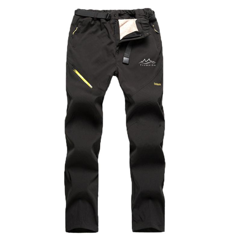 

Ttuwoibo Winter outdoor men charge trousers to keep warm waterproof windproof big yards ski pants can remove the pants, Black