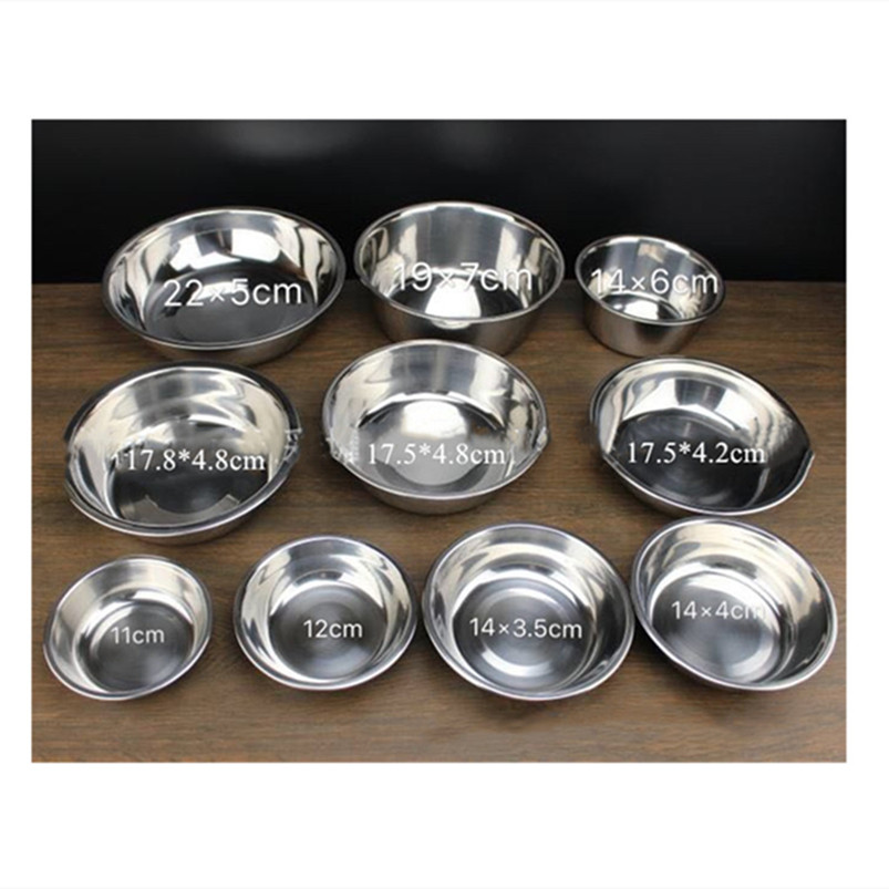 

Dog Pet Stainless steel Bowls Feeders Cat Pet Supplies circular square solid color pets eating tools plain mix size hot selling indoor 0132