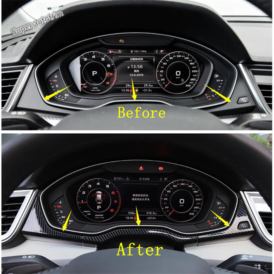 

Lapetus Center Console Dashboard Instrument Strip Cover Trim Fit For Q5 2018 2019 ABS Carbon Fiber / Accessories Interior