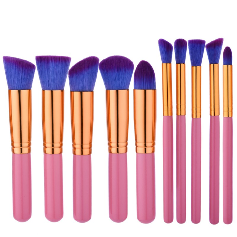 

Pretty Comy 10Pcs Makeup Brush Sets Tools Cosmetic Brush Eyeliner Foundation Eyeshadow Lip Powder Cosmetic Tool