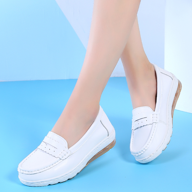 white wedge nursing shoes