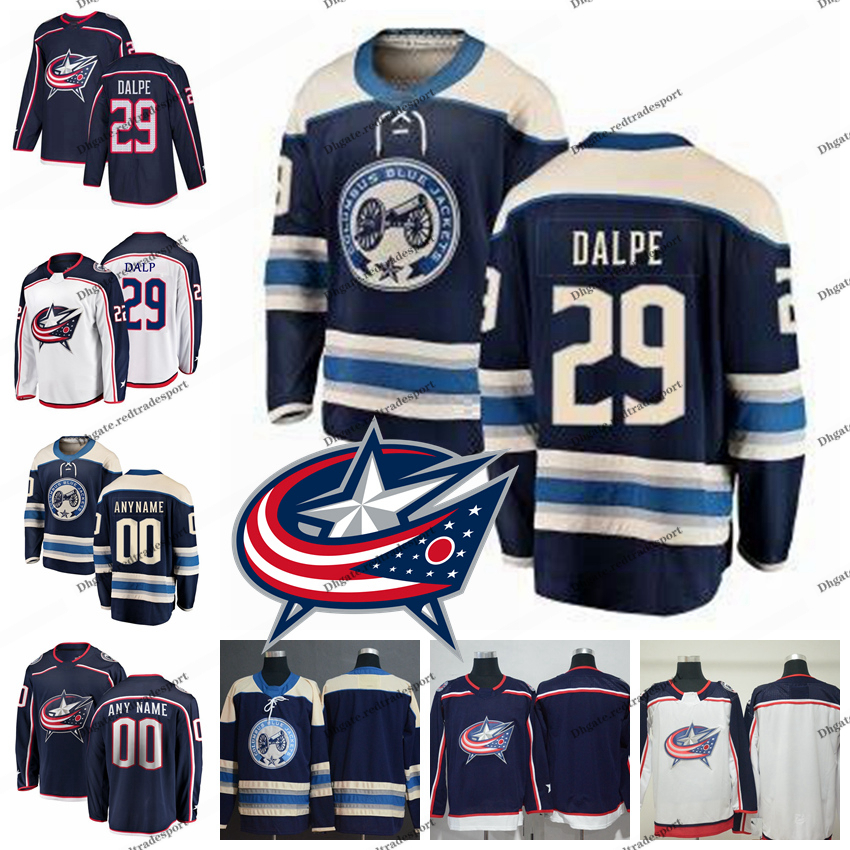 2019 Columbus Blue Jackets Personnaliser Les Chandails De Hockey Zac Dalpe Hommes Nouveau Suppléant # 29 Zac Dalpe Chemises Surpiquées S-XXXL