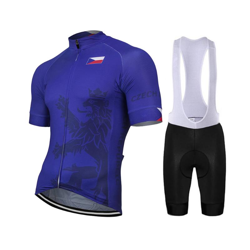 

New Team 2020 Czech Republic Summer Blue Cycling Jersey Bike Road Mountain Bicycle Wear Riding Bike Set 9D Gel Breathable, Photo style