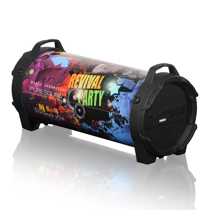 

Bluetooth Speaker SL-10 Outdoor Wireless Soundbox Stereo Bass Subwoofer Support FM Radio TF U Drive AUX IN w/ Mic Strap