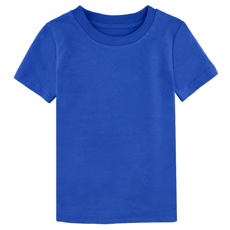 2021 Baby Boy Girl Solid Color T Shirts Kids Heavy Cotton Tshirt