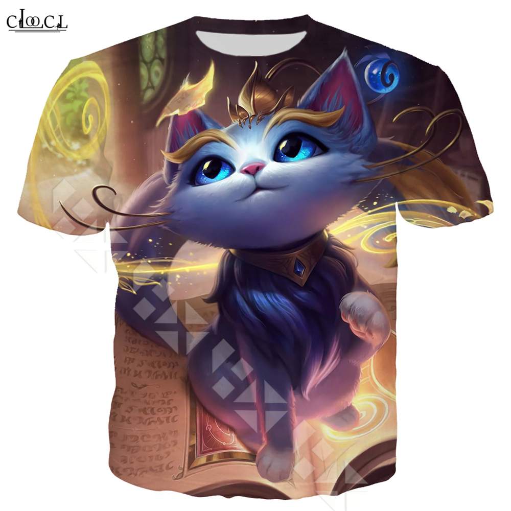 

2020 Fashion Game League of Legends T Shirt Men Women 3D Print Yuumi Papercraft Nunu Short Sleeve Casual Streetwear Tops, T shirt 1