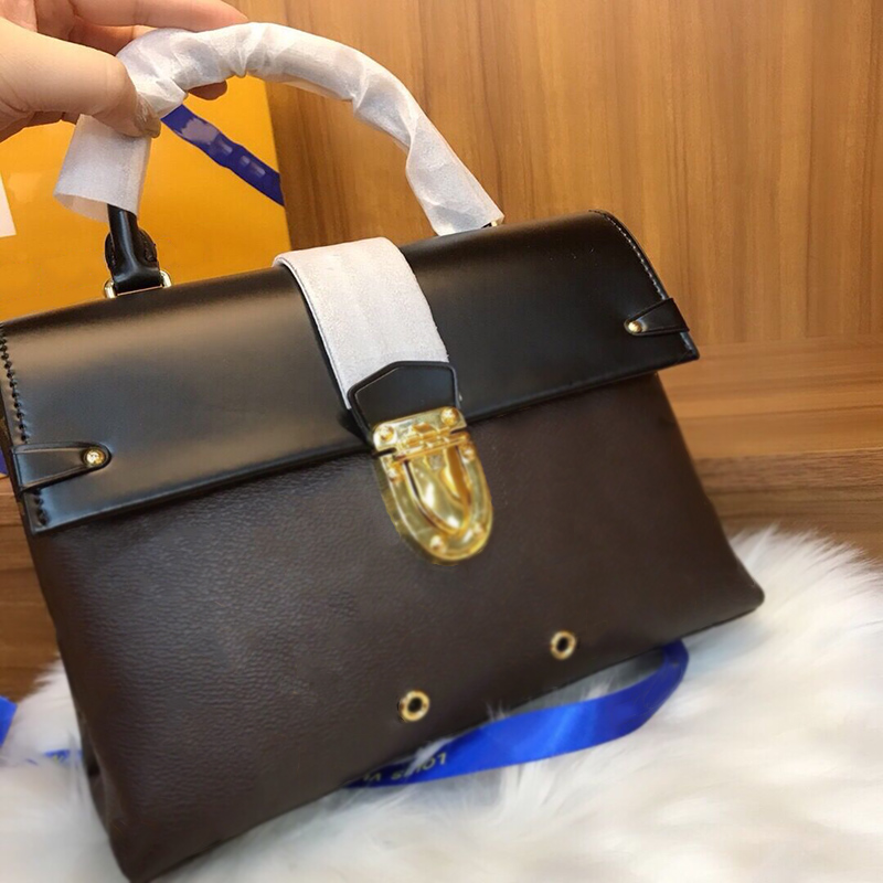 

Fashion classic Messenger bags printing flower handbgas purse woman Genuine leather package Adjustable shoulder strap crossbody bag totes, Brown