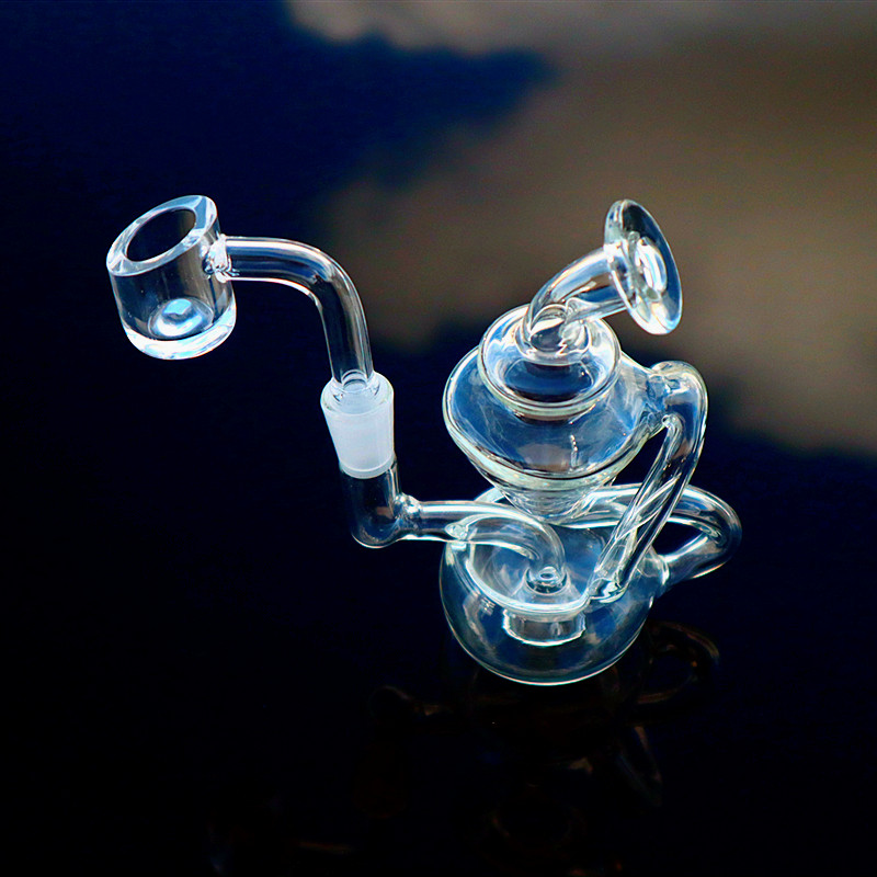 

4"inch 10mm Female Joint Oil Dab Rigs Recycler Water Pipes With Quartz Banger Or Bowl HR024