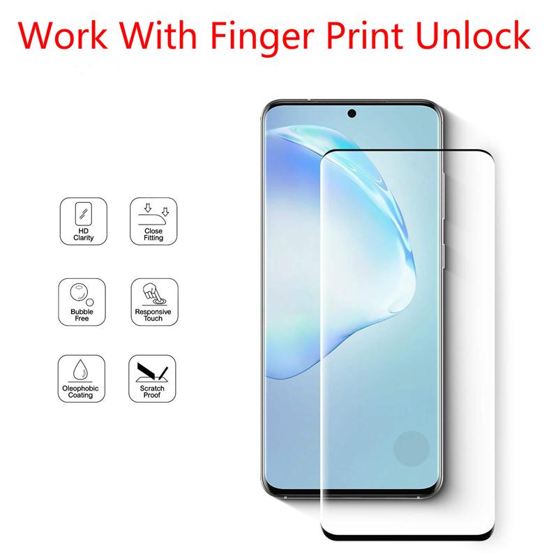 

Finger Print Unlock for Samsung Galaxy S20 Plus Ultra Tempered Glass Screen Protector Film Curve