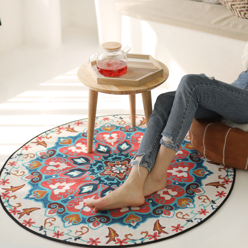 

rugs and carpets for home living room Morocco Boho Round rug persian area rug Nordic carpet Bedroom bedside circle Non-slip mat, Yellow