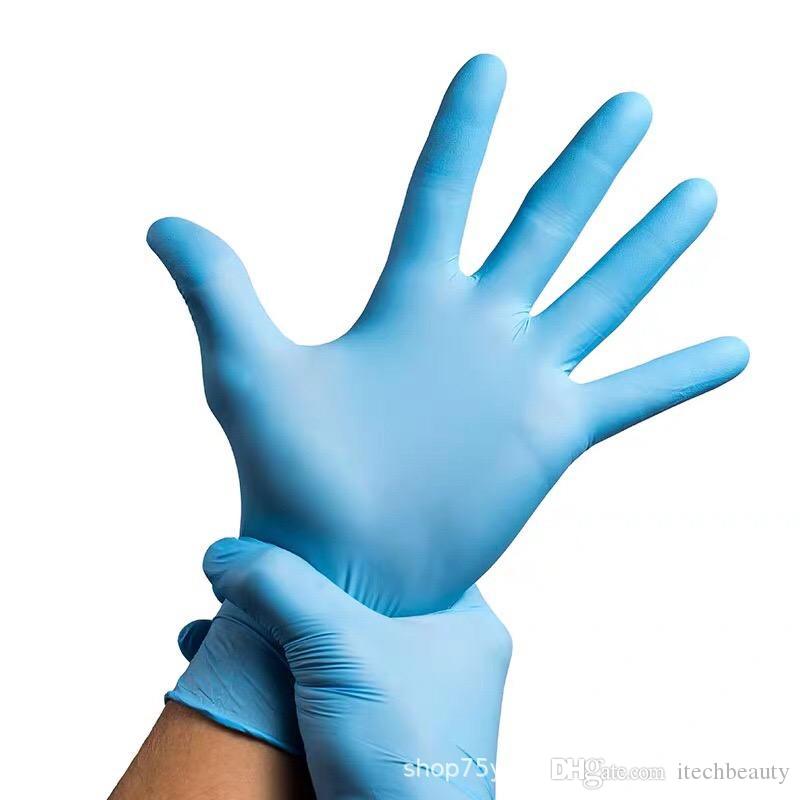 

protective gloves disposable nitrile gloves waterproof allergy free latex universal kitchen dish washing garden gloves blue color
