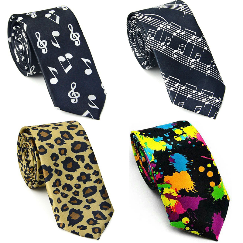 New Style Mens Neckties Helloween Festival Christmas Tie Soft Designer Character Necktie Music score piano Guitar 15