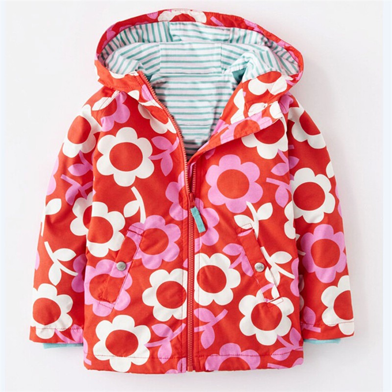 Wennikids Baby Girl Kid Waterproof Floral Hooded Coat Jacket Outwear Raincoat Hoodies 
