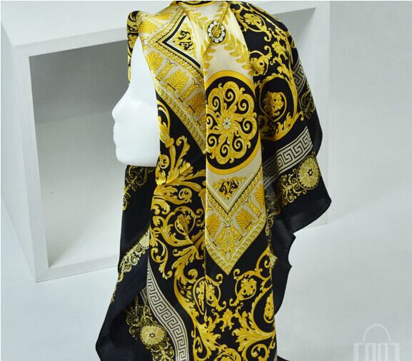 

Fashion- famous style 100% silk scarves of woman and men solid color print soft fashion Shawl women silk scarf square