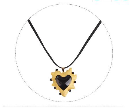

Wholesale- necklace accessories Simple and lovely natural black rope black love diamond pendant pendant necklace female