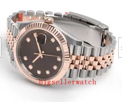 

Luxury High Quality Men's Wrist Watches Datejust 126331 18K Rose Gold Diamond Dial 41mm Automatic Mechanical Movement Mens Watch, Champagne