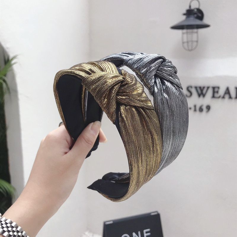 

Vintage Bohemian Leather Glitter Knot Headband Knotted Hairband Hair Accessories