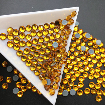 

SS6-SS30 Glass Crystal Topaz Hot Fix Rhinstones Clear Flatback Iron-on Crystal Strass Wedding Dress 3D Nail Art Rhinestones