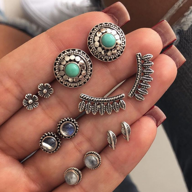 

Multi-combination turquoise suit earrings Yiwu Accessories