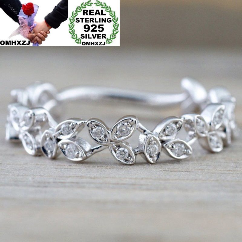 

OMHXZJ Wholesale European Fashion Woman Girl Party Wedding Gift 925 Sterling Silver 18KT Rose Yellow Gold Ring RR390