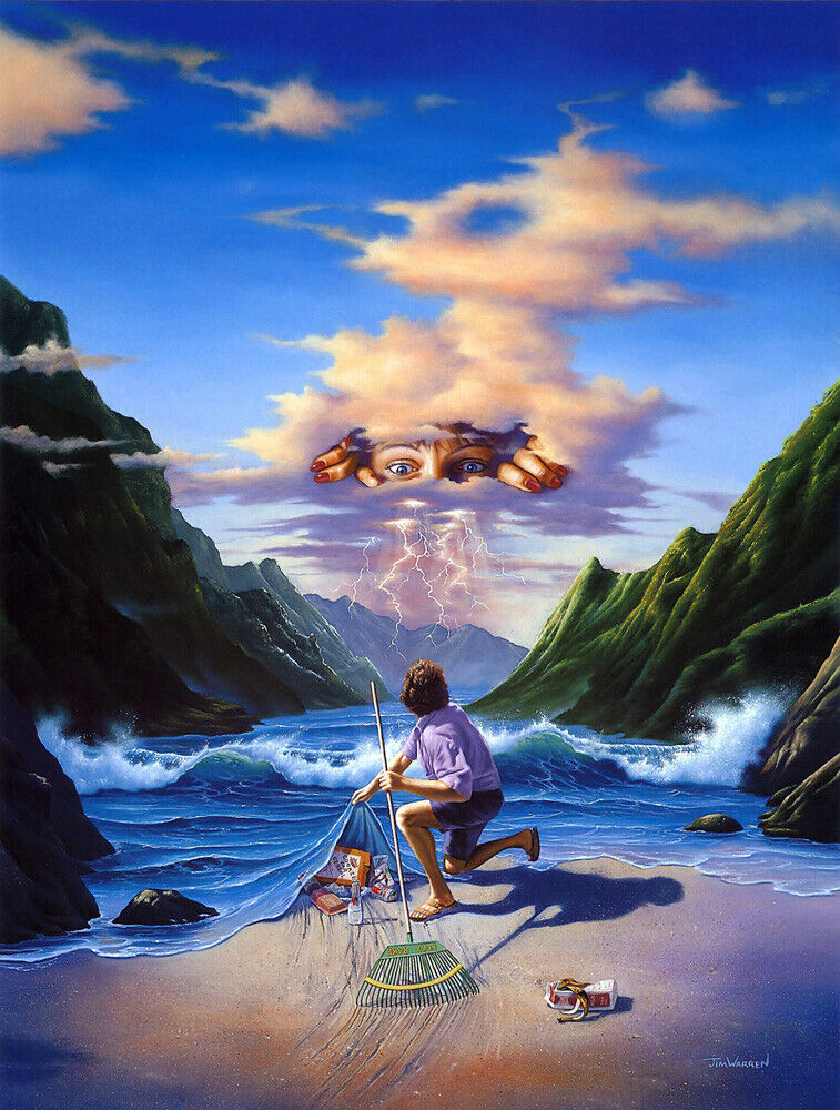 

Jim Warren Art Home Deco Don't Mess With Mother Nature Handpainted &HD Print Oil Painting On Canvas Wall Art Canvas Pictures 191106