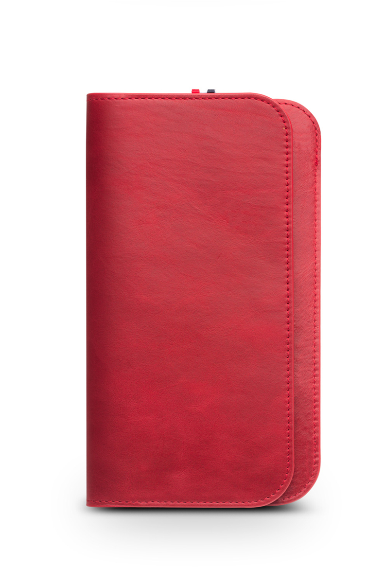 

Leather Case for for iPhone 11 Pro Max Elegant Handmade cover with Card Slots, Red