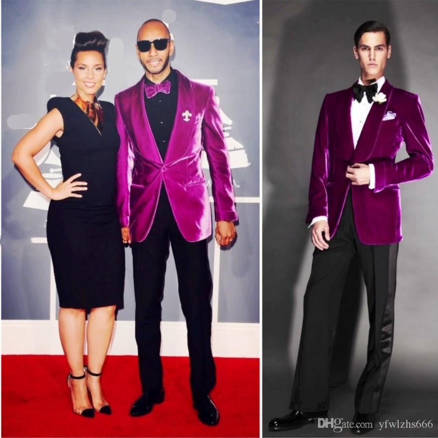 

Classic Velveteen Shawl Lapel Wedding Tuxedos Slim Fit Suits For Men Groomsmen Suit Two Pieces Prom Formal Suits (Jacket+Pants) 722, Same as image